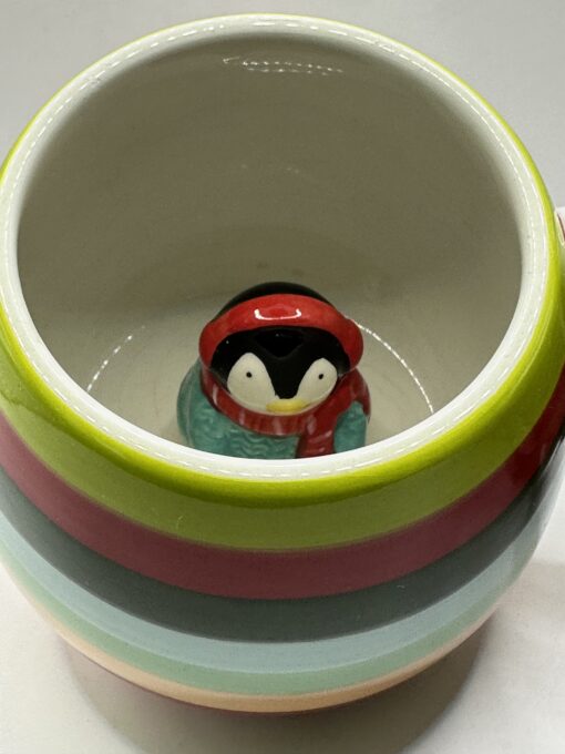 Striped Penguin Surprise Mug with Penguin Striped Coffee Cup - Image 6