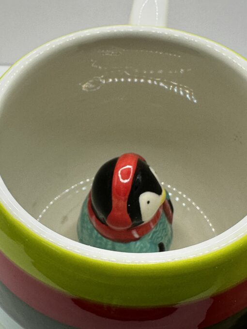 Striped Penguin Surprise Mug with Penguin Striped Coffee Cup - Image 7