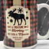 Moose North Pole Alaska Mug with Moose Red Flannel Christmas Coffee Cup - Image 2