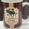 Moose North Pole Alaska Mug with Moose Red Flannel Christmas Coffee Cup