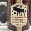 Moose North Pole Alaska Mug with Moose Red Flannel Christmas Coffee Cup - Image 5