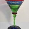 Hand Painted Multicolor Martini Glass with Gold Swirls