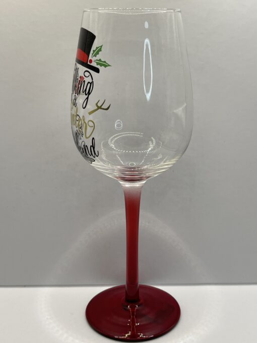 Winter Wonderland Snowman Wine Glass for Christmas Wine Glass with Snowman - Image 4