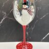 Hand Painted Snowman Wine Glass for Christmas Wine Glass with Snowman