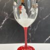 Hand Painted Snowman Wine Glass for Christmas Wine Glass with Snowman - Image 3