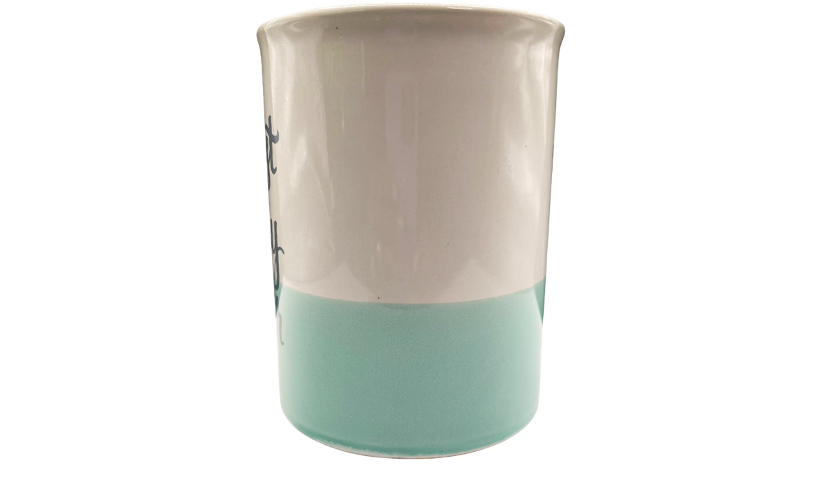 Side handle view showing smooth ceramic finish and ergonomic grip design