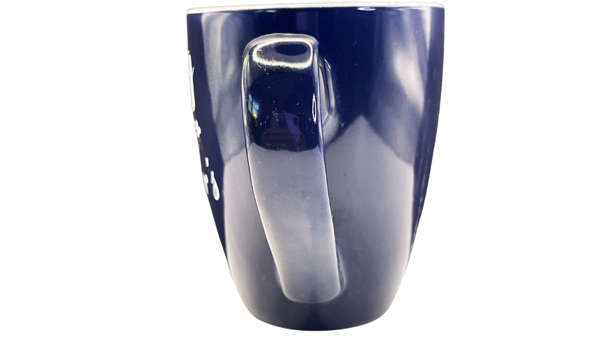 King Of Whatever's Left Mug navy blue handle view