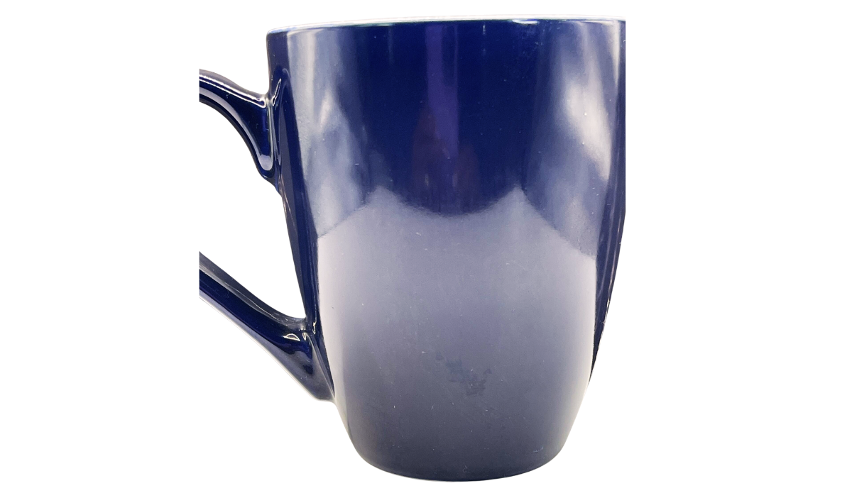 King Of Whatever's Left Mug back view navy blue ceramic mug