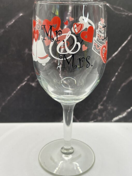 Mr. Mrs. I Do Wine Glass for Wedding Wine Glass