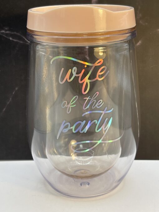 Wife Of Party Tumbler For Her Acrylic Wine Tumbler with Wife Of The Party Travel Mug Bridal Shower Gift