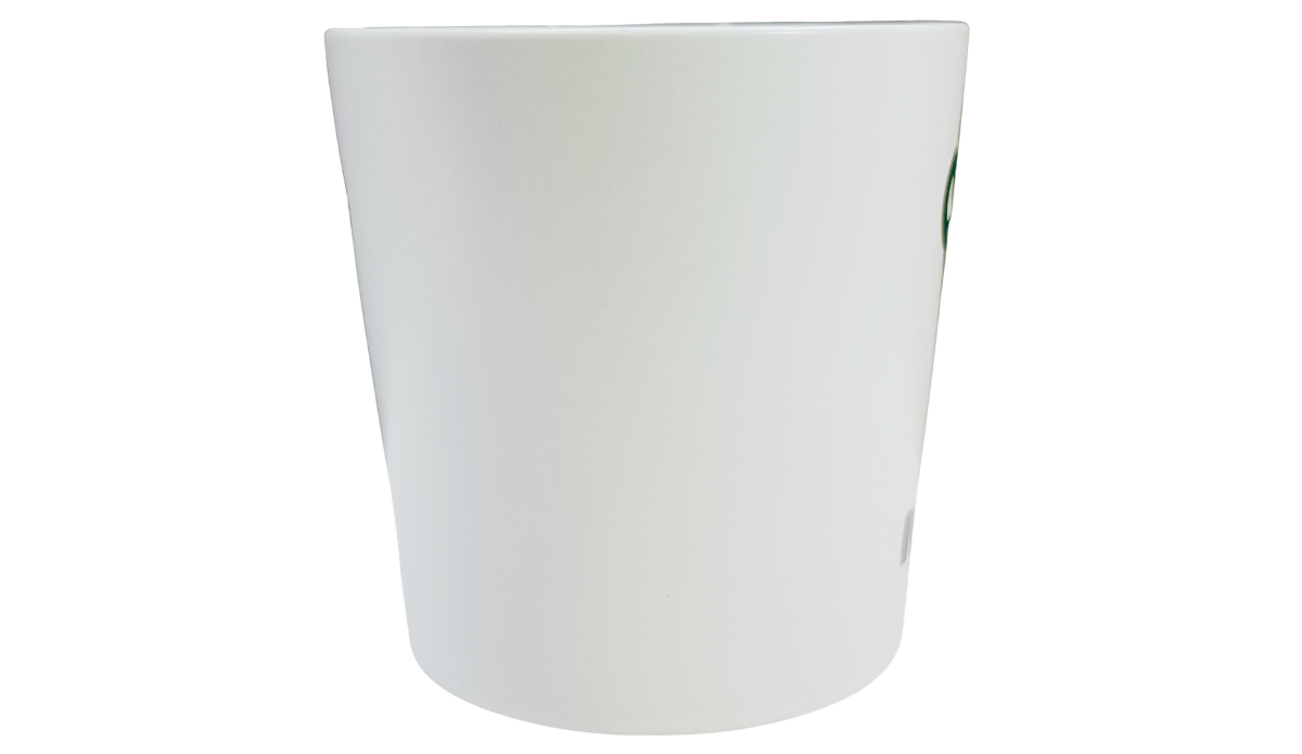 Key Lock Couples Mug middle view with plain white porcelain surface