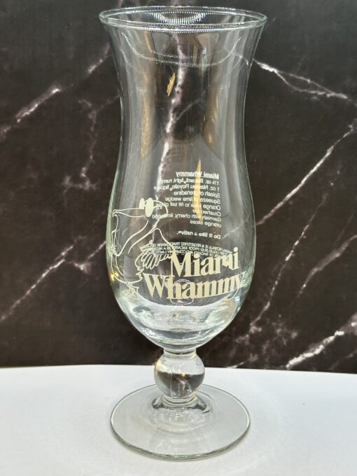 Miami Whammy Hurricane Glass from Miami Souvenir Recipe Glass