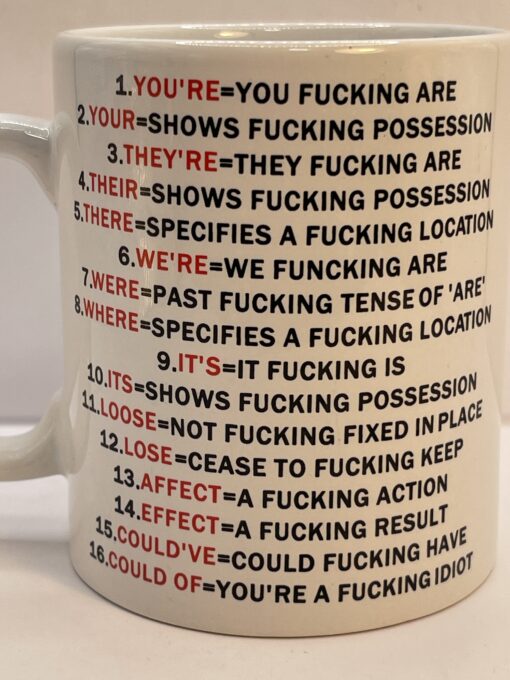 Grammar Police Swear Mug with Grammar Humor Coffee Cup Mug