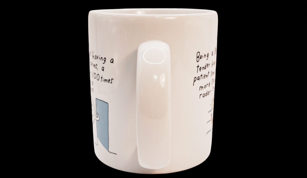 Hallmark Being A Mom Means Funny Mug handle view ceramic shoebox greetings mug