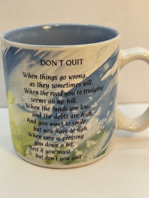 Don’t Quit Inspirational Mug with Motivational Message Coffee Cup