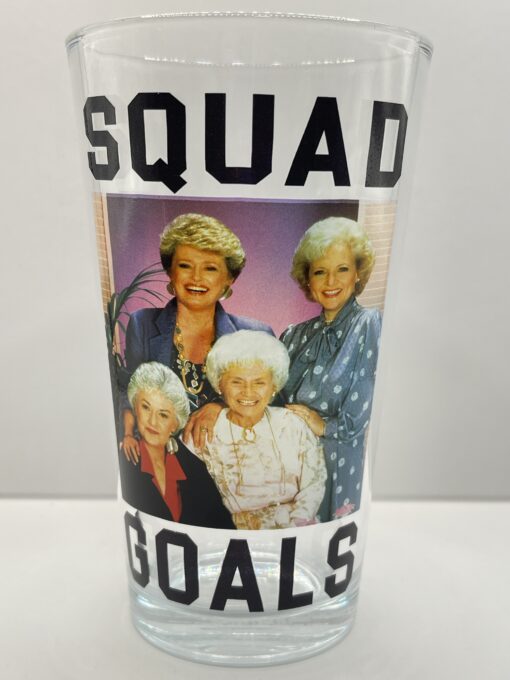 This Golden Girls Squad Goals Glass is the perfect #cupofmood when you’re ready to raise a glass to the queens of sass, humor, and cheesecake.