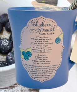 Abbey Press Blueberry Streusel mug cake recipe mug inspirational kitchen mug