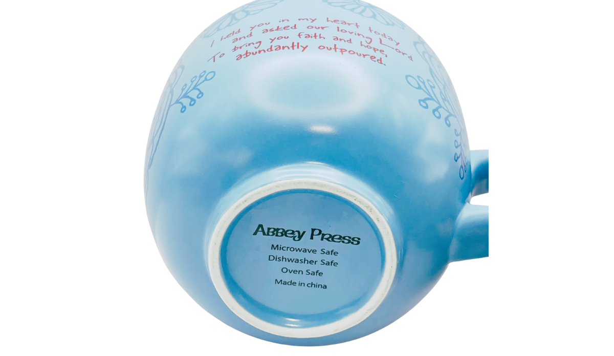Abbey Press soup prayer mug bottom stamp microwave dishwasher oven safe