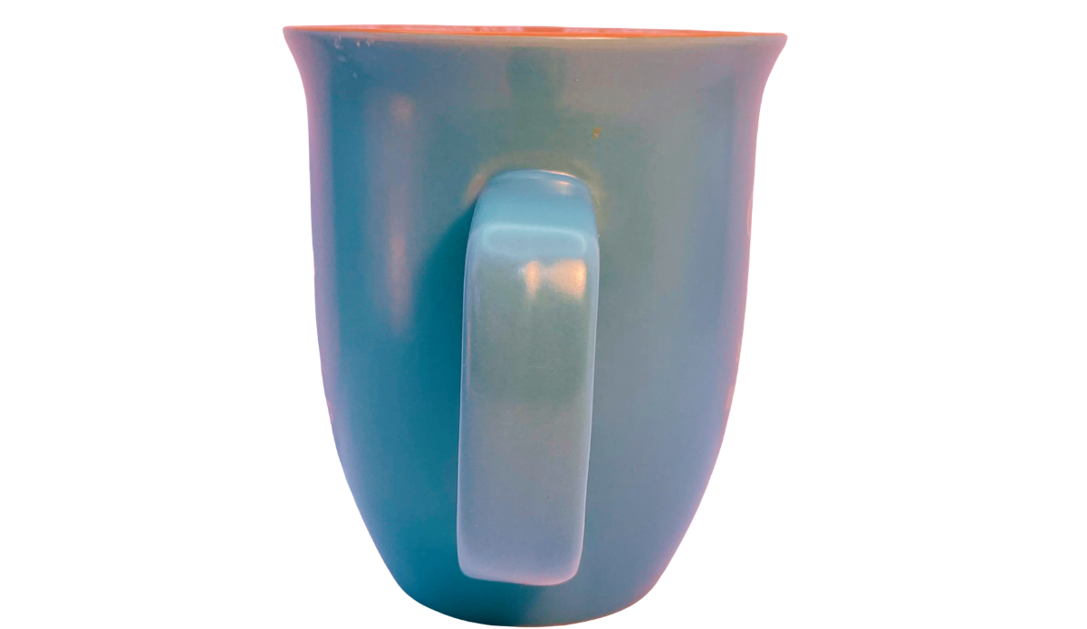 Abbey Gift teal mom blessing mug with curved handle and amber interior rim