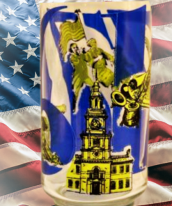 coca cola bicentennial glass american flag patriotic display