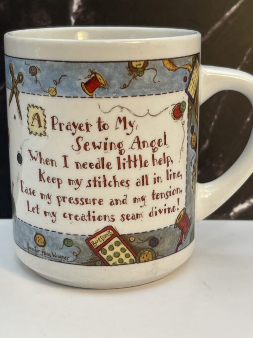 Meet your new favorite sip companion: the Sewing Angel Prayer Mug. It's the perfect #cupofmood for sewing queens, quilting mavens, and craft room angels. 