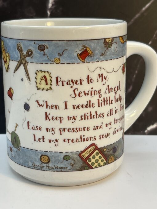 Meet your new favorite sip companion: the Sewing Angel Prayer Mug. It's the perfect #cupofmood for sewing queens, quilting mavens, and craft room angels. 