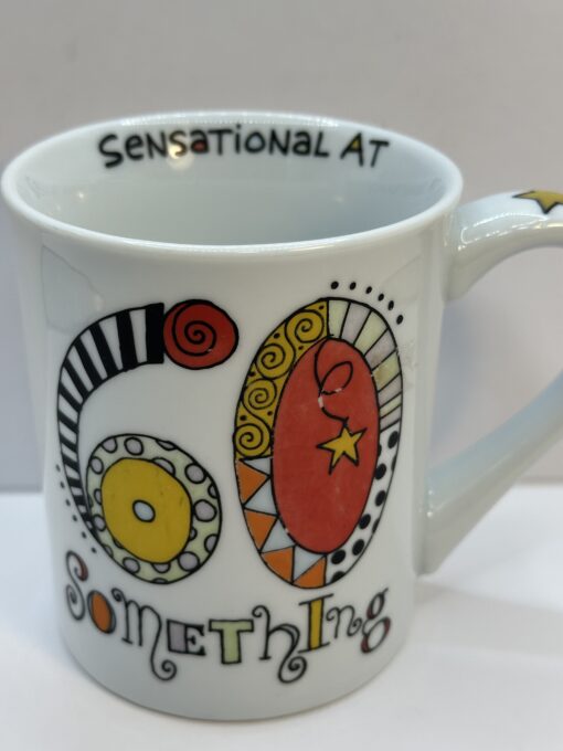 The Sensational 60 Something Birthday Mug is the perfect #cupofmood and the perfect 60th birthday gift. One that says “You’re sensational… at 60 something!”
