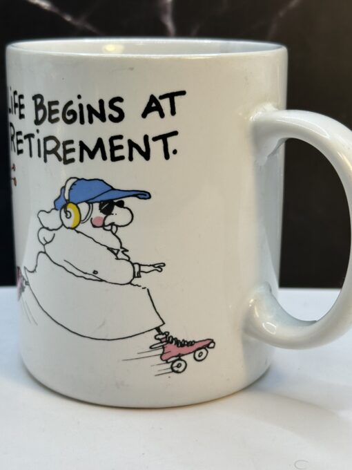 Say hello to the next chapter—with the Life Begins at Retirement Funny Mug. It's the perfect #cupofmood served with laughter and leisure. 