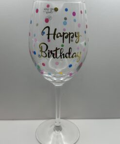 Celebrate your birthday with the sparkling elegance of the Happy Birthday Polka Dot Wine Glass! It's the perfect #cupofmood to elevate your birthday.