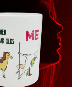 Other 50 Years Olds Me mug with Gen X humor and bold red lighting background