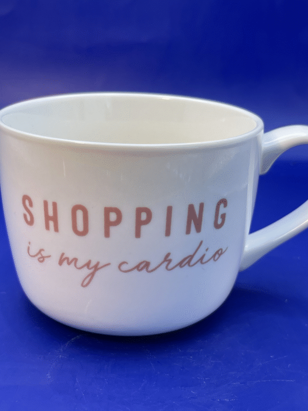 Elevate your coffee game with our Shopping My Cardio Mug. It’s the perfect #cupofmood and a sassy addition to the Funny Mood Collection.