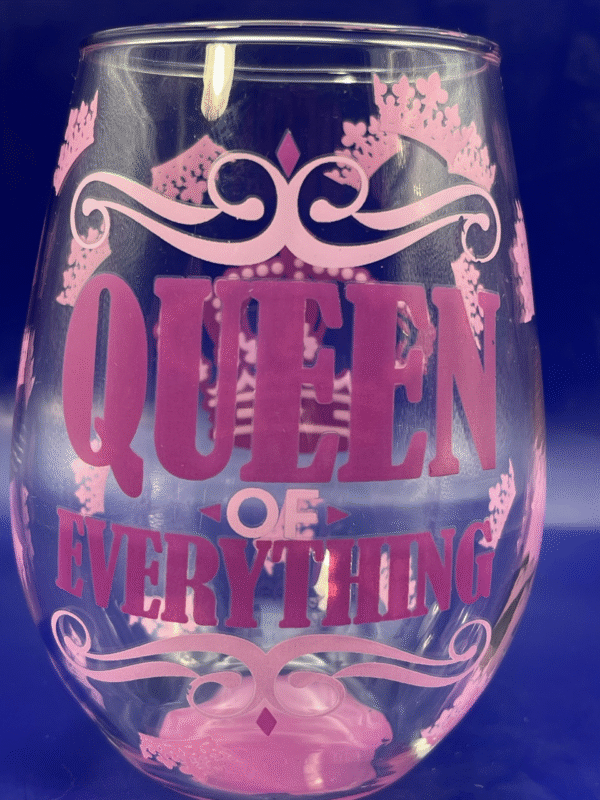 Unleash your inner queen with the Queen Everything Stemless Wine Glass. It’s the perfect #cupofmood and a regal masterpiece in the Queen Collection!