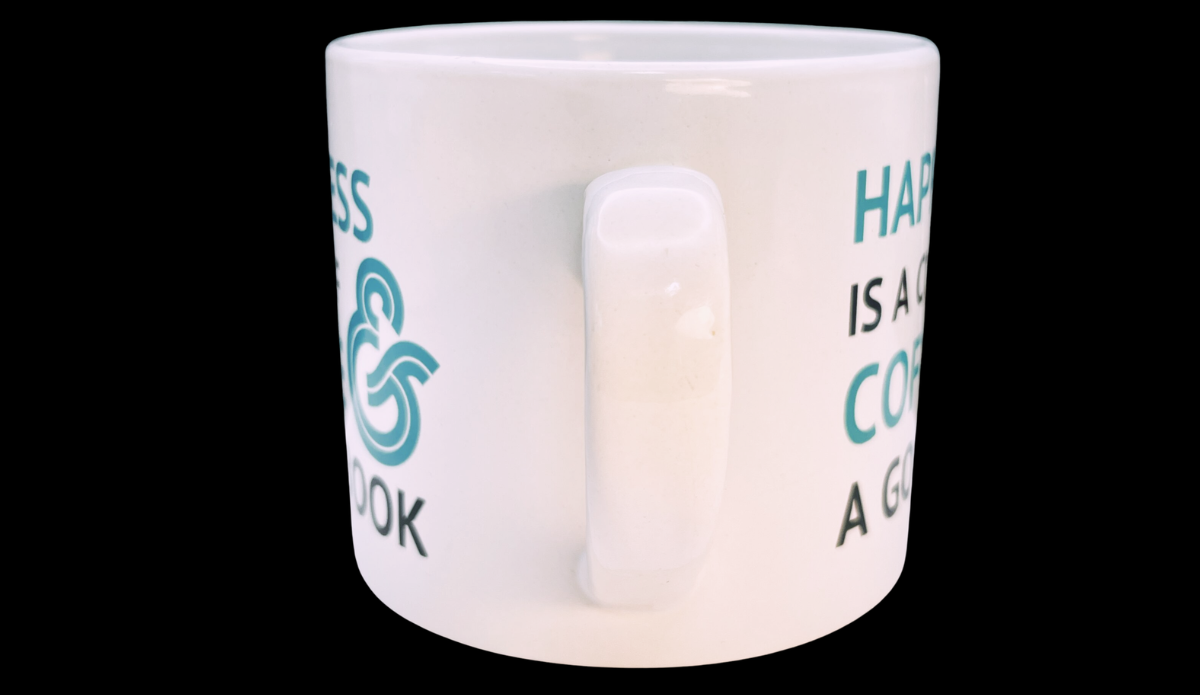 Coffee And A Good Book Mug side handle white ceramic mug