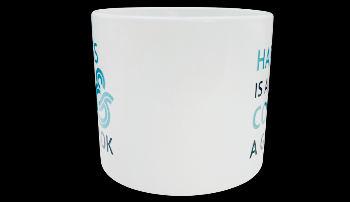 Coffee And A Good Book Mug side middle clean white ceramic detail