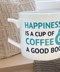 Coffee And A Good Book Mug cozy reading scene with book and coffee