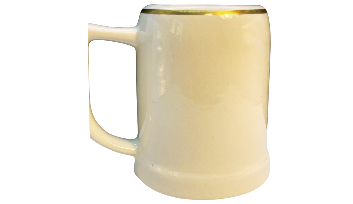 Vintage University of Virginia Beer Stein back view with squared ceramic handle