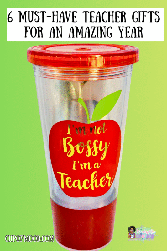 20-ounce insulated teacher tumbler with apple