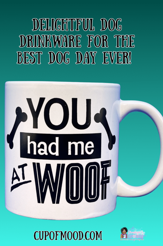 This Had Me At Woof Mug is the perfect #cupofmood for dog lovers. This is a black and white Mug for Dog Lovers by Royal Norfolk.