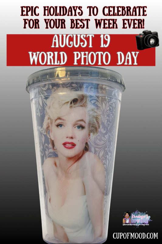 Marilyn Monroe Picture Tumbler with picture of Marilyn Monroe on front and back