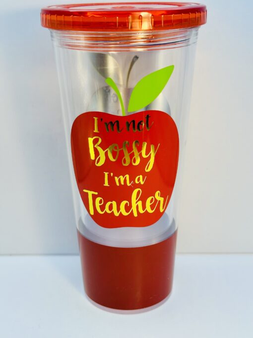 Red apple teacher tumbler
