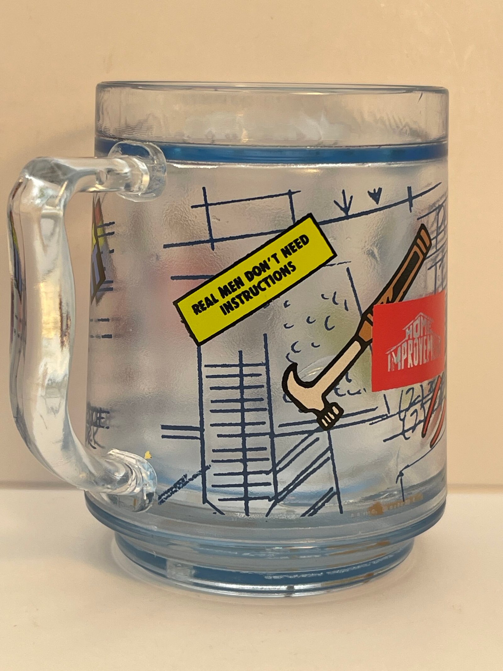 Vintage Home Improvement TV show freezer mug with logo and tools
