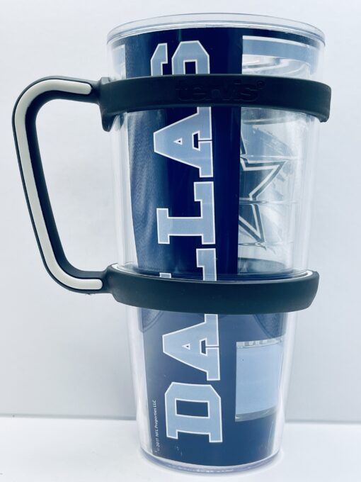 Navy and white Dallas Cowboys Tervis tumbler side view