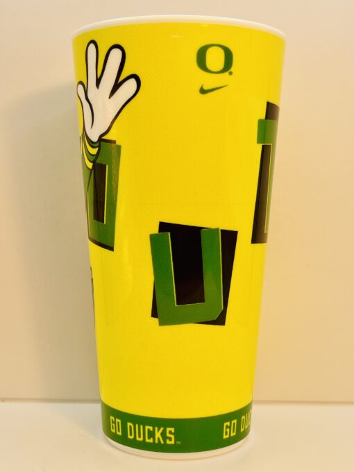 Stadium cup that features Puddles in a Roman-inspired laurel wreath & toga