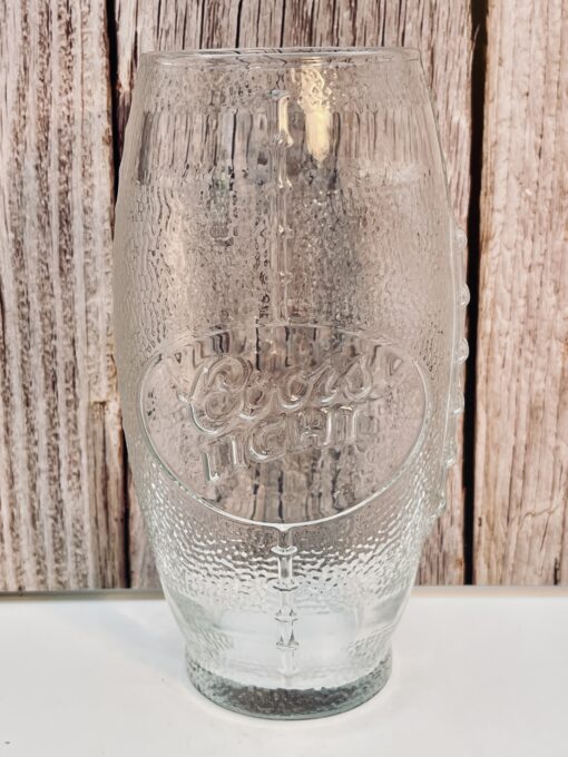Textured football-shaped Coors Light 16oz glass