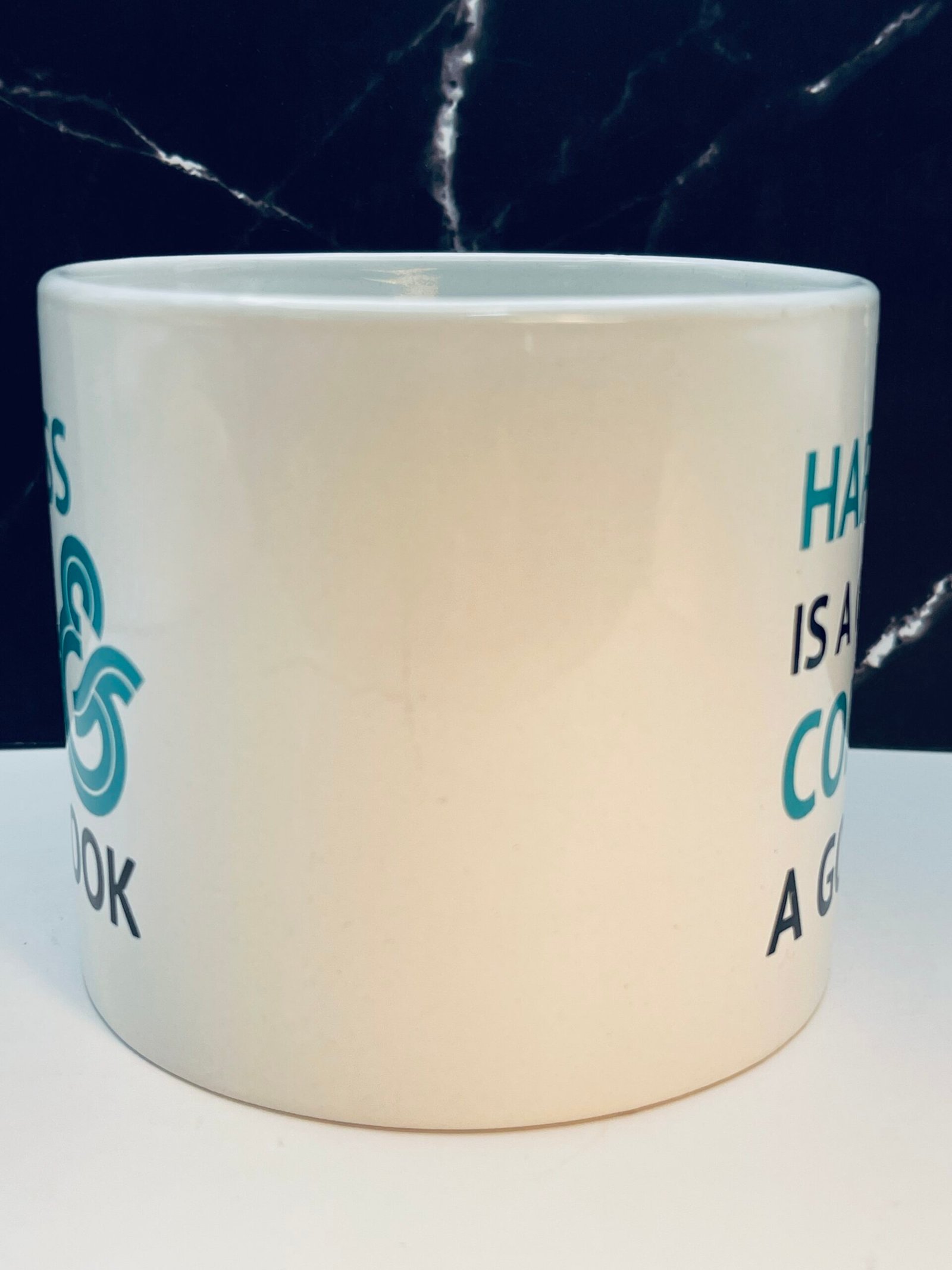 Cozy reading mug with coffee quote