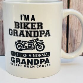 Biker Grandpa Mug with motorcycle design