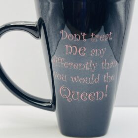 Black and pink coffee mug for confident women