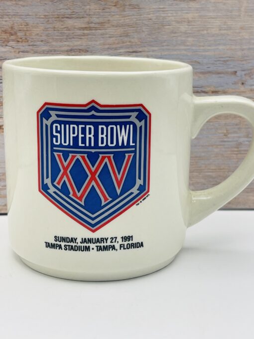 Official NFL Super Bowl XXV mug front view