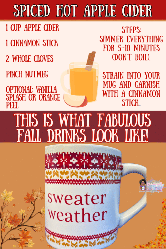 Spiced Hot Cider adapted from Bon Appétit. 