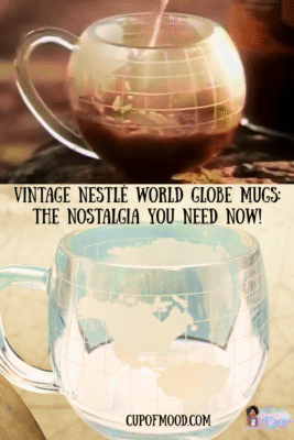 Vintage Nestlé World Globe Mug filled with coffee